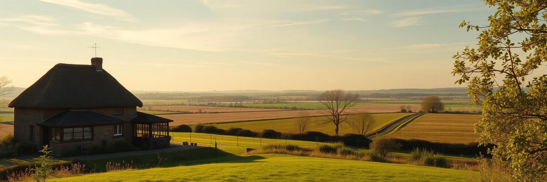 Longère de campagne et champs
